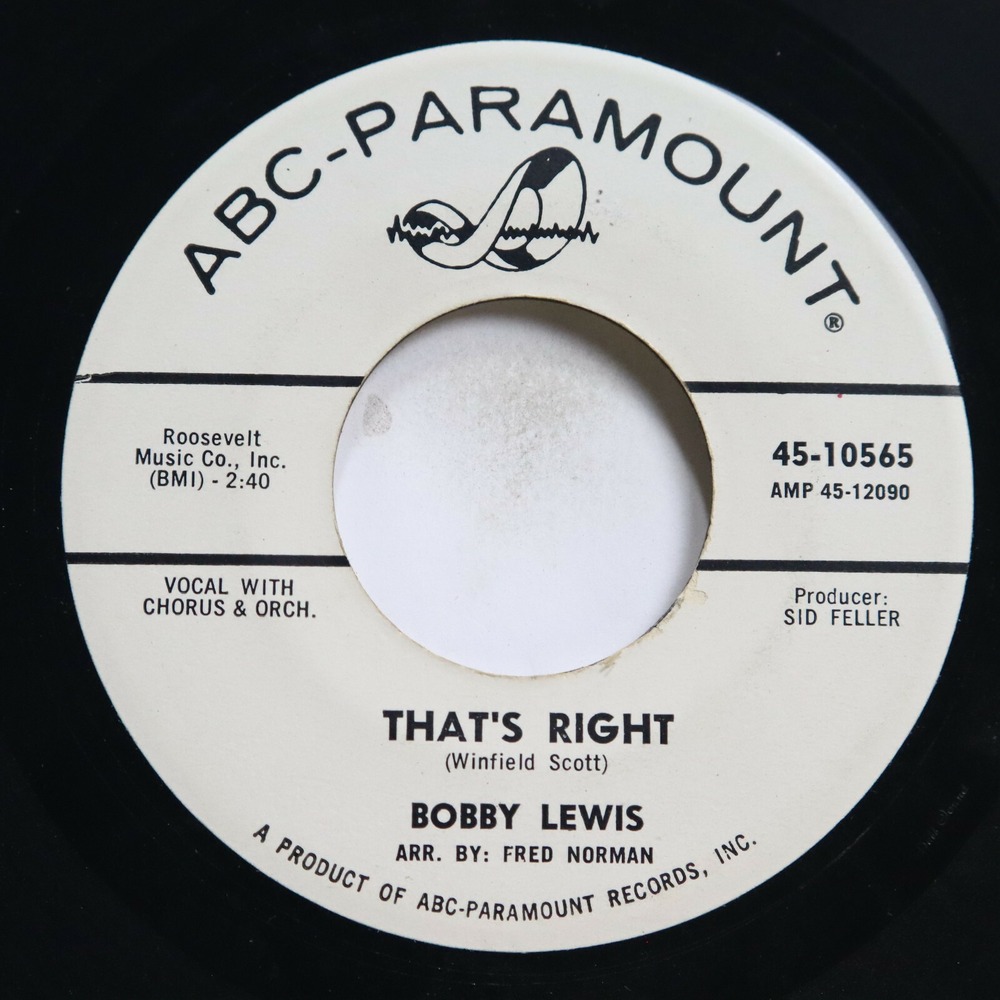 BOBBY LEWIS - THAT'S RIGHT / FANNIE‎ TUCKER - SOUL 45 *PROMO*